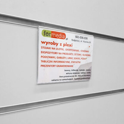 Kieszen z plexiglas na plakat broszure