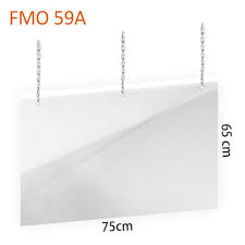 Osłona szyba podwieszana z mocnego poliwęglanu 3 mm z łańcuszkami i haczykami 65 x 75 cm