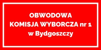 Tablica - Obwodowa Komisja Wyborcza z numerem i miastem OKW