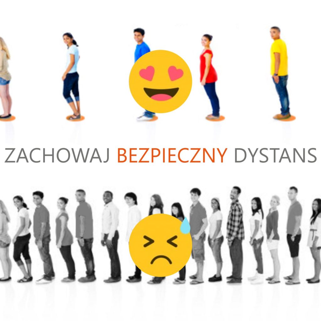 naklejka bezpieczny dystans