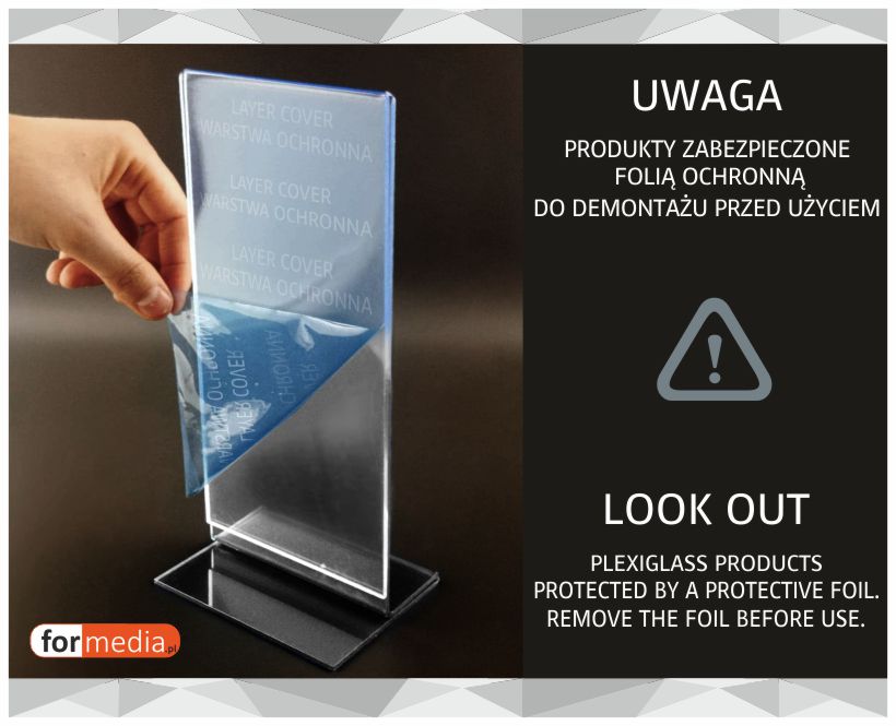 uwaga produkty zabezpieczone folią