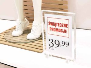 cenówka z plexi do sklepu