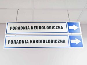 Tabliczka informacyjna do szpitala