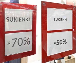 kieszeń na kartki z informacją o rabatach
