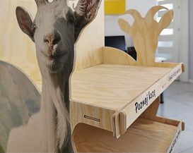 stand reklamowy ze sklejki ekspozytor produktowy z drukiem uv